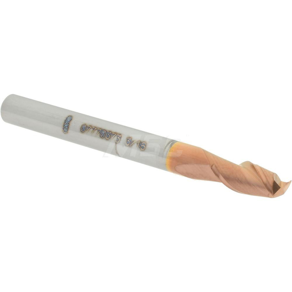 Accupro 07770373 Square End Mill 3/16'' Dia, 3/8'' LOC, 3/16'' Shank Dia, 2'' OAL, 2 Flutes, Solid Carbide