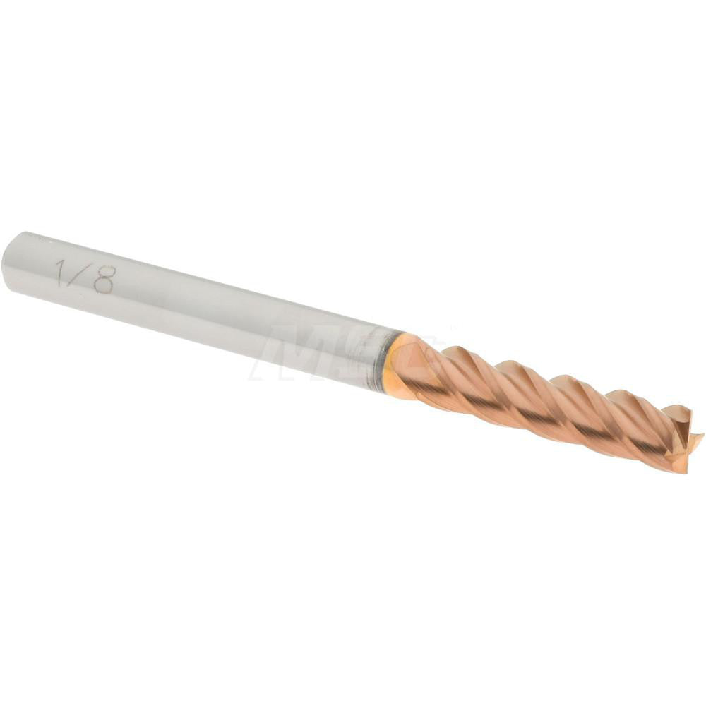 Accupro 07771256 Square End Mill 1/8'' Dia, 1/2'' LOC, 1/8'' Shank Dia, 1-1/2'' OAL, 4 Flutes, Solid Carbide