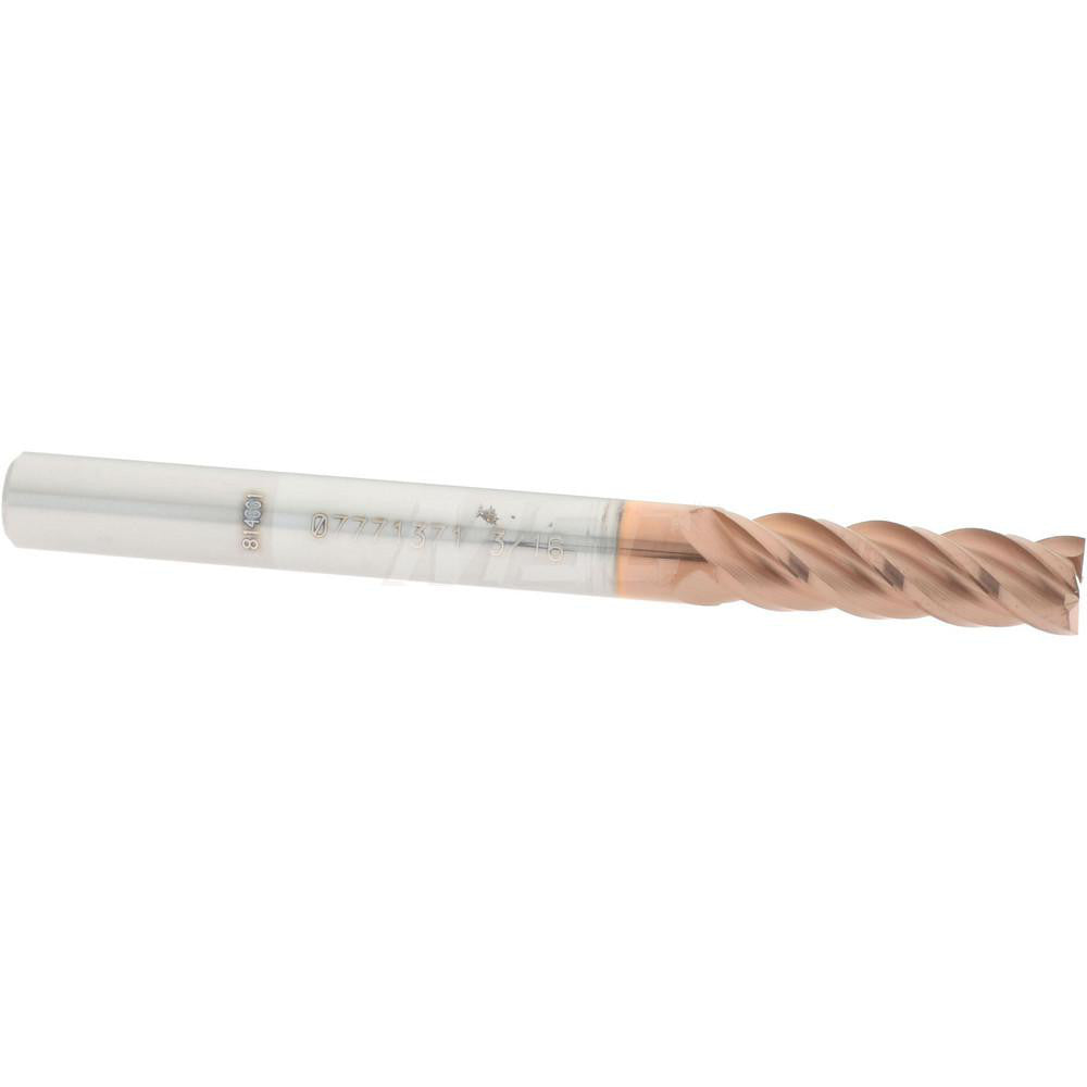 Accupro 07771371 Square End Mill 3/16'' Dia, 5/8'' LOC, 3/16'' Shank Dia, 2'' OAL, 4 Flutes, Solid Carbide