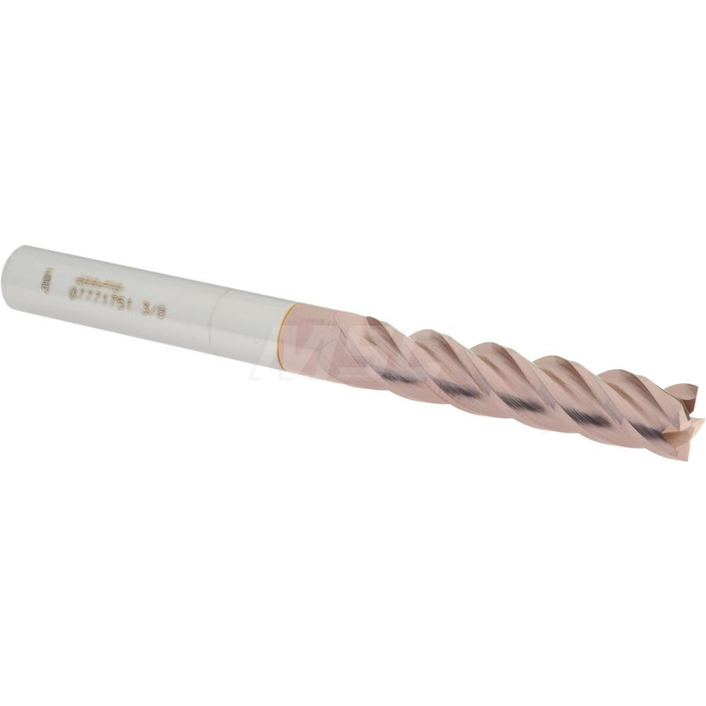 Accupro 07771751 Square End Mill 3/8'' Dia, 1-3/4'' LOC, 3/8'' Shank Dia, 4'' OAL, 4 Flutes, Solid Carbide