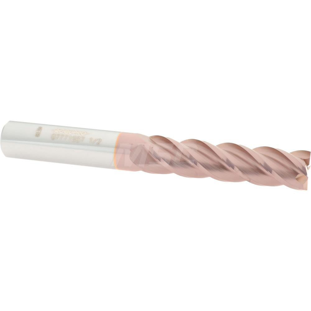 Accupro 07771967 Square End Mill 1/2'' Dia, 2'' LOC, 1/2'' Shank Dia, 4'' OAL, 4 Flutes, Solid Carbide