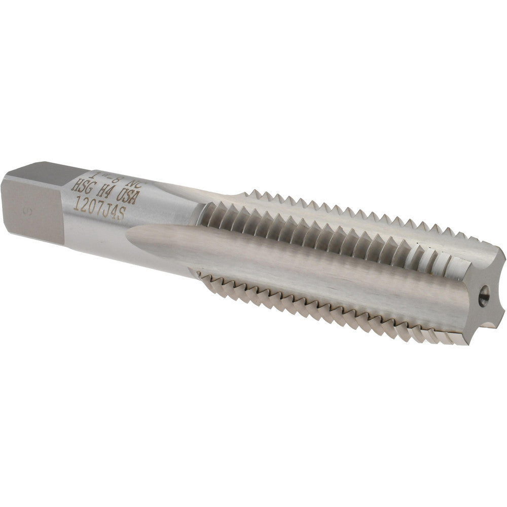 Titan USA TT90647 Straight Flute Tap 1-8 UNC, 4 Flute, Plug Chamfer, 2B & 3B Class of Fit, High-Speed Steel, Bright/Uncoated Finish