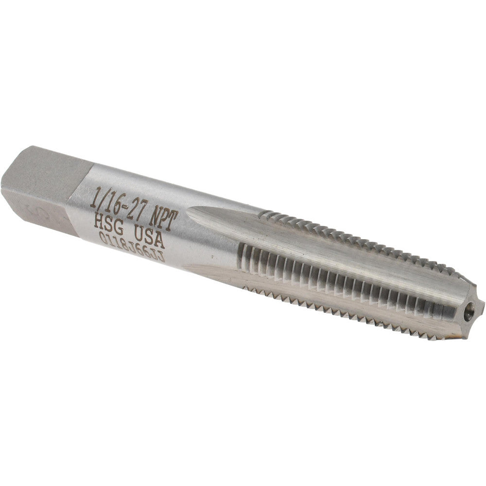 Titan USA TT93400 Standard Pipe Tap 1/16-27, NPT, Taper, 4 Flutes, High Speed Steel, Bright/Uncoated
