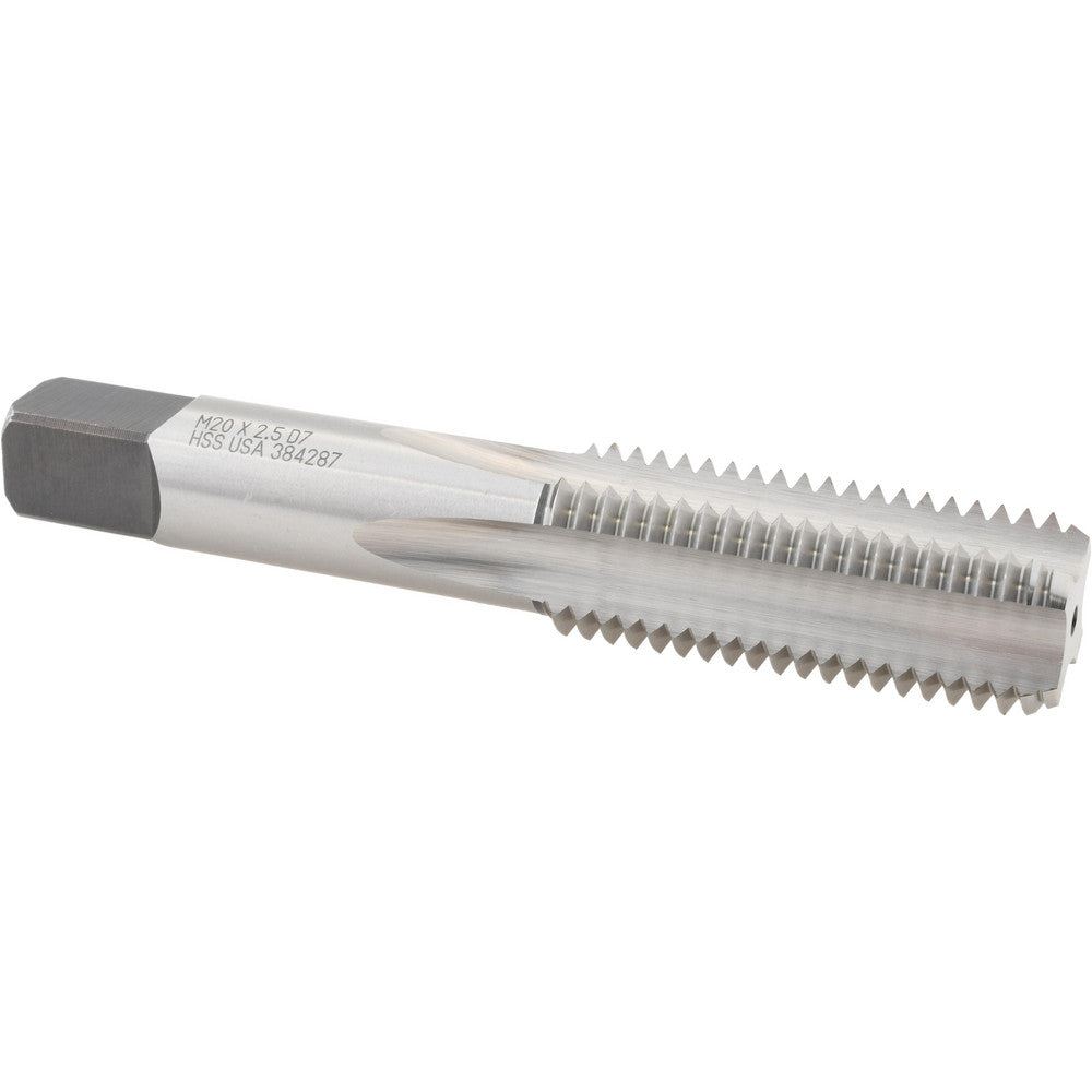 Titan USA TT93078 Straight Flute Tap M20x2.5 Metric Coarse, 4 Flute, Bottoming Chamfer, 6H Class of Fit, High-Speed Steel, Bright/Uncoated Finish