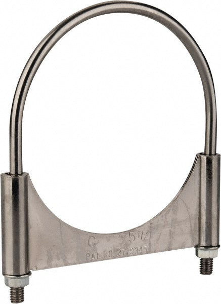 NuLine U550T2 Round U-Bolt Clamping & Guillotine Mount, 3/8-16 UNC, 1-1/2" Thread Length, for 5-1/2" Pipe, Steel