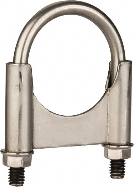 NuLine U200KSS Round U-Bolt Clamping Mount, 3/8-16 UNC, 1-1/2" Thread Length, for 2" Pipe, 2.17" Inside Width, Stainless Steel