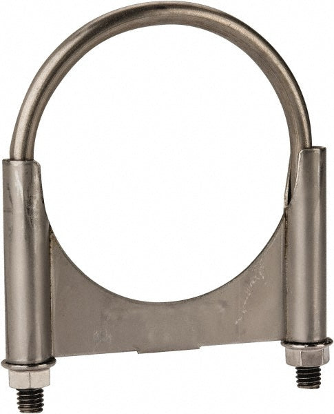 NuLine U350KSS Round U-Bolt Clamping Mount, 3/8-16 UNC, 1-1/2" Thread Length, for 3-1/2" Pipe, 3.67" Inside Width, Stainless Steel