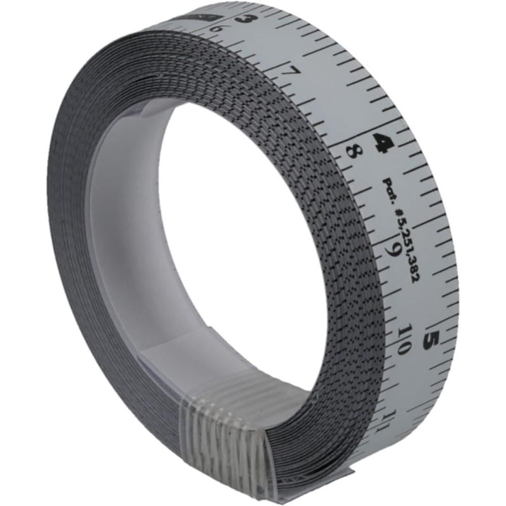 US Tape 50008MSC 12 Ft. Long x 1/2 Inch Wide, 1/16 Inch Graduation, White, Steel Adhesive Tape Measure