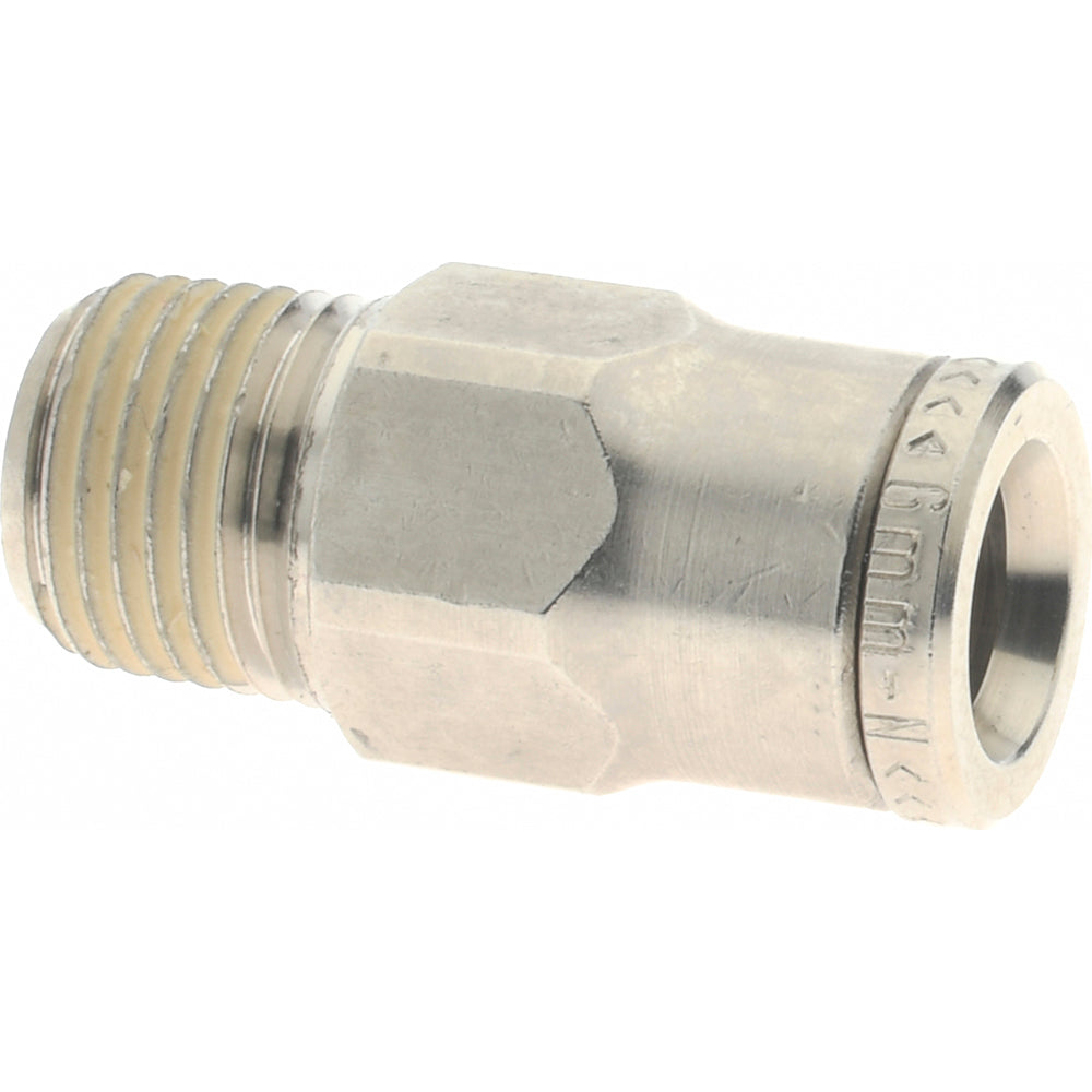 Norgren 101250618 Push-To-Connect Tube to Male & Tube to Male BSPT Tube Fitting Adapter, Straight, 1/8" Thread