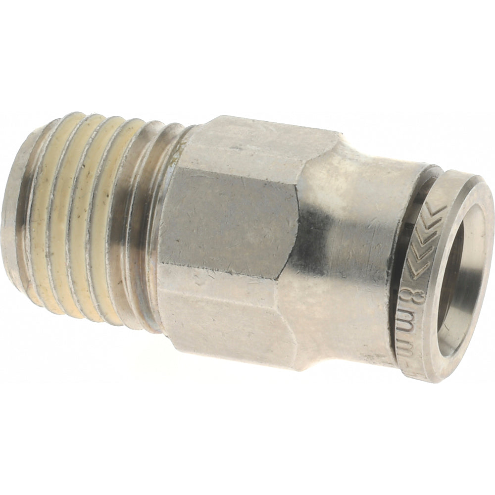 Norgren 101250828 Push-To-Connect Tube to Male & Tube to Male BSPT Tube Fitting Adapter, Straight, 1/4" Thread