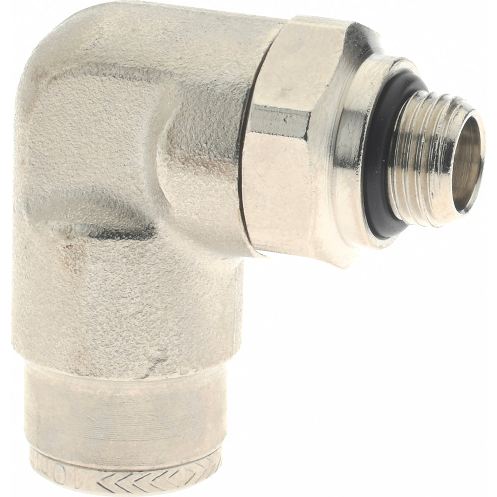Norgren 102471018 Push-To-Connect Tube to Male & Tube to Male BSPP Tube Fitting 90 ° Swivel Elbow Adapter, 1/8" Thread