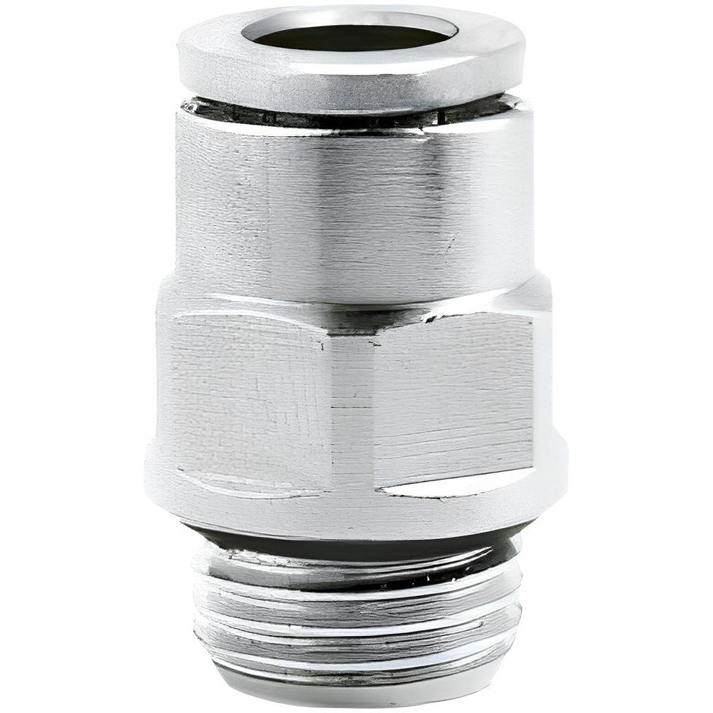 Norgren 102250618 Push-To-Connect Tube to Male & Tube to Male BSPP Tube Fitting Adapter, Straight, 1/8" Thread