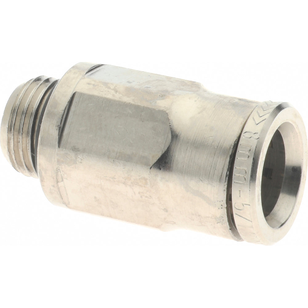 Norgren 102250818 Push-To-Connect Tube to Male & Tube to Male BSPP Tube Fitting Adapter, Straight, 1/8" Thread
