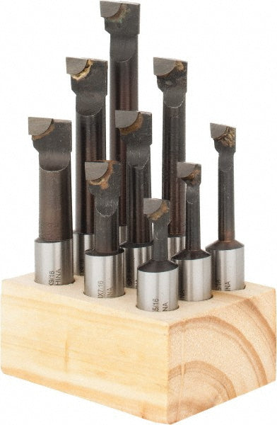 Value Collection 375-1206 5/16 to 9/16" Min Dia, 3/4 to 3" Max Depth, 1/2" Shank Dia, 2-1/4 to 4-1/2" OAL Boring Bar Set