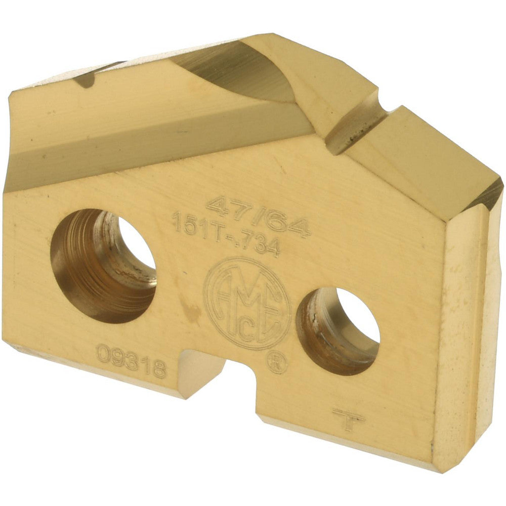 Allied Machine and Engineering 151T-.734 Spade Drill Insert 47/64" Dia, Seat Size 1, Cobalt, 132 deg Point