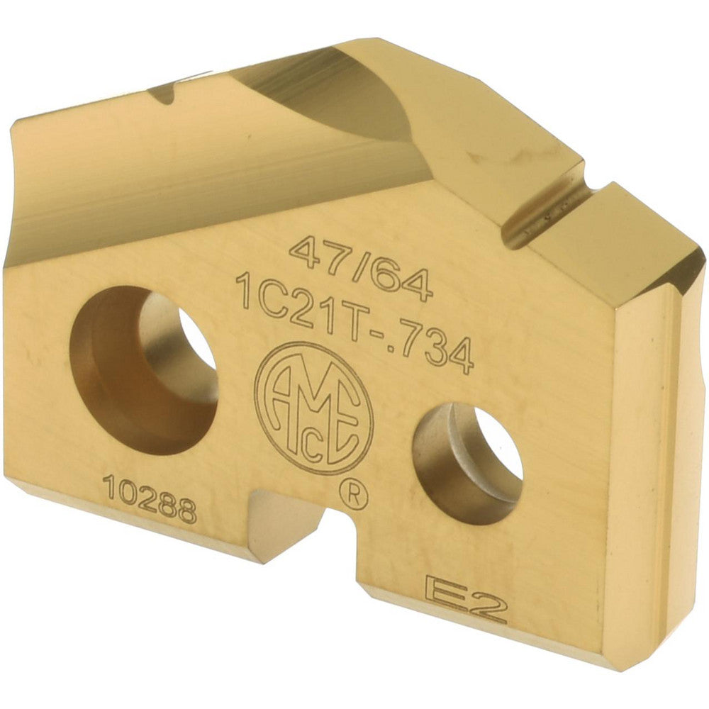 Allied Machine and Engineering 1C21T-.734 Spade Drill Insert 47/64" Dia, Seat Size 1, Carbide, 132 deg Point