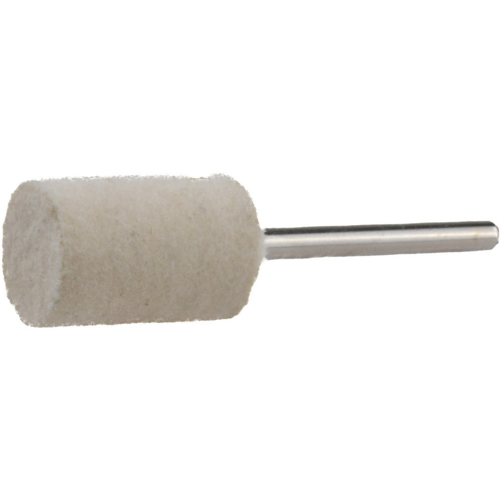 Divine Brothers B6-M Mounted Polishing Bob Cylinder Shape, 1/2" Max Dia, 1/8" Shank Dia, Wool Felt