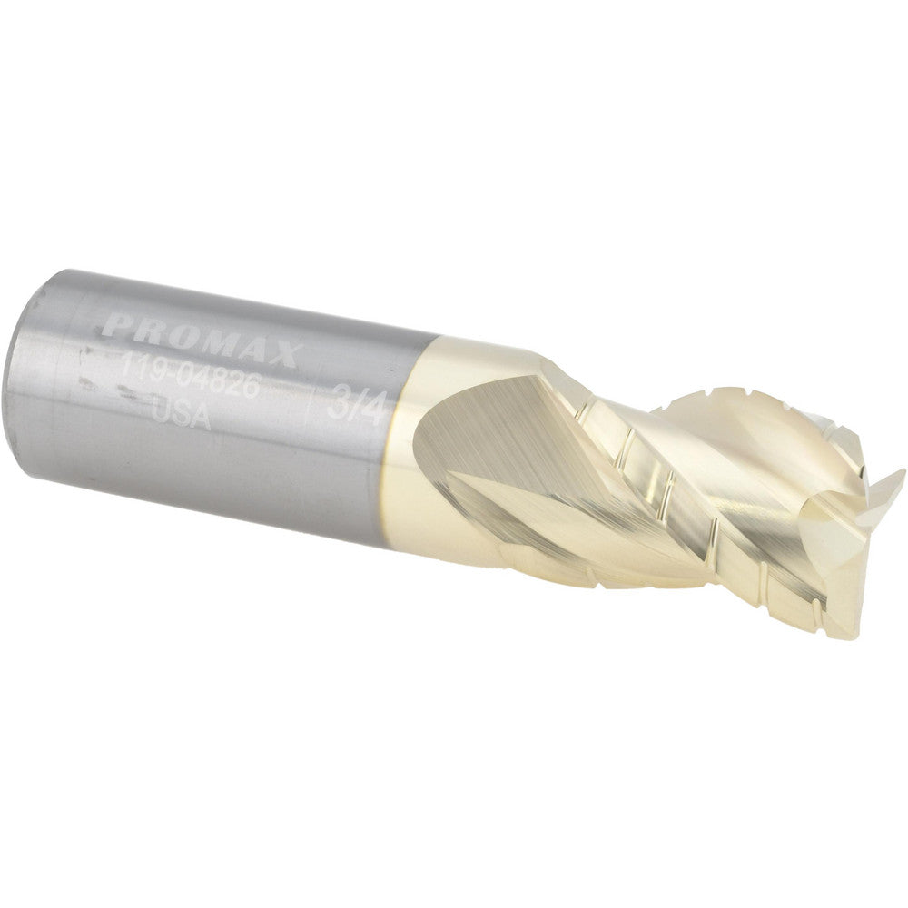 ProMax 119-04826 Roughing & Finishing End Mill 3/4" Dia, 3 Flutes, 0.03" Corner Radius, Corner Radius End, Solid Carbide