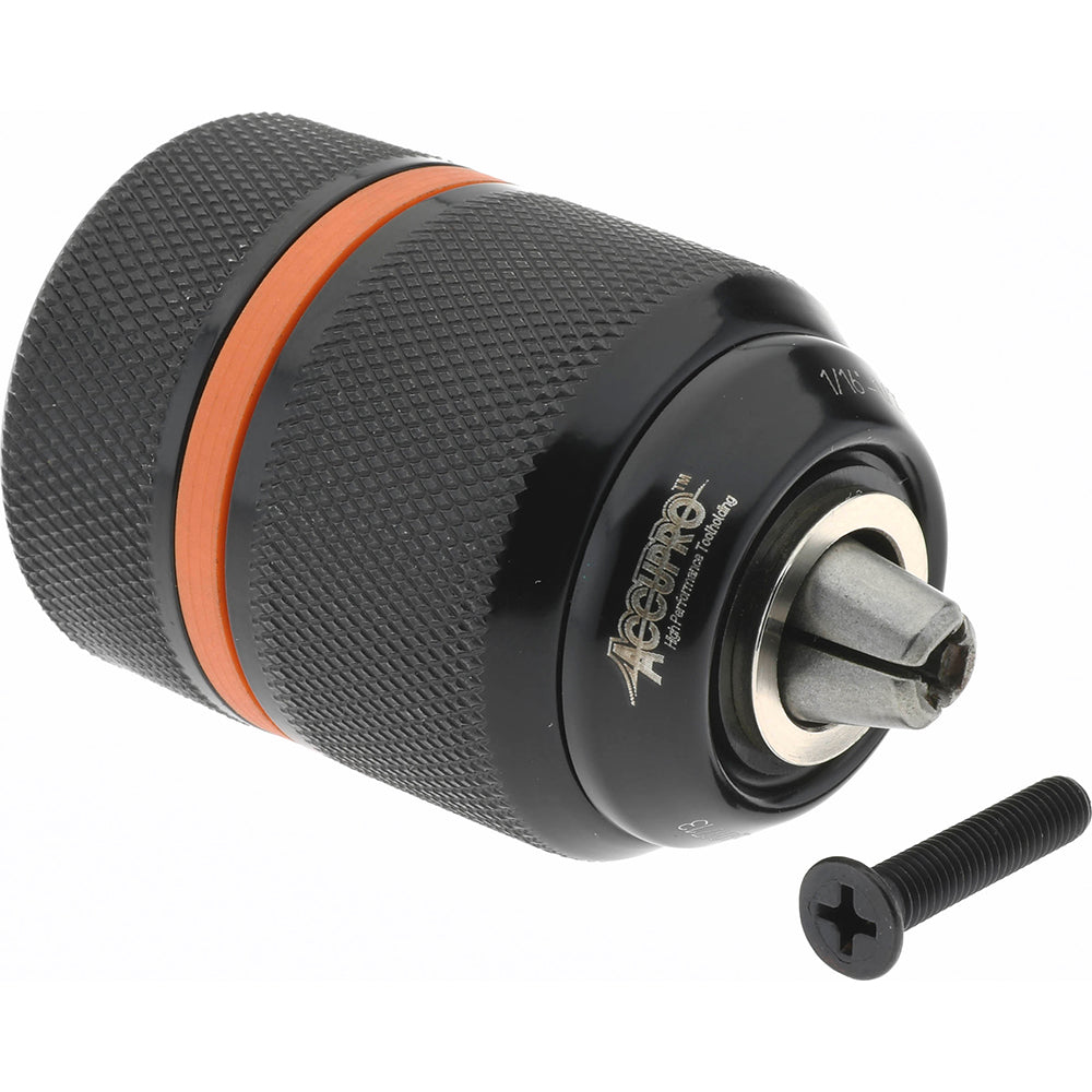 Accupro CPM13090300MSC Drill Chuck 1/16 to 1/2" Capacity, Threaded Mount, 3/8-24 in