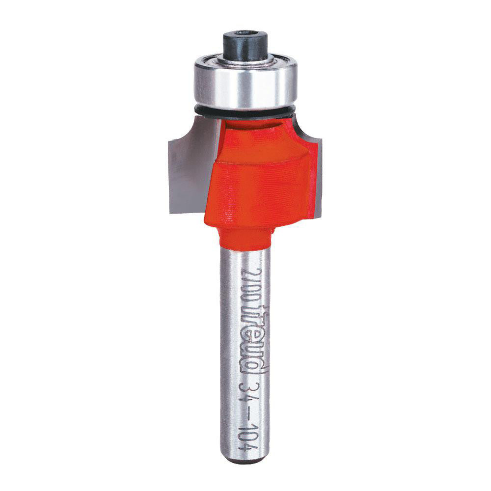 Freud 34-104 3/4" Dia, 1/2" LOC, 0 Flute Carbide-Tipped Edge Profile Round-Over Router Bit