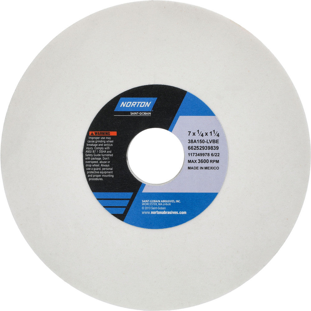 Norton 66252939839 Surface Grinding Wheel 7" Dia, 1/4" Thick, 1-1/4" Hole, 150 Grit, L Hardness