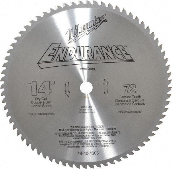 Milwaukee Tool 48-40-4505 Wet & Dry Cut Saw Blade 14" Dia, 1" Arbor Hole, 72 Teeth