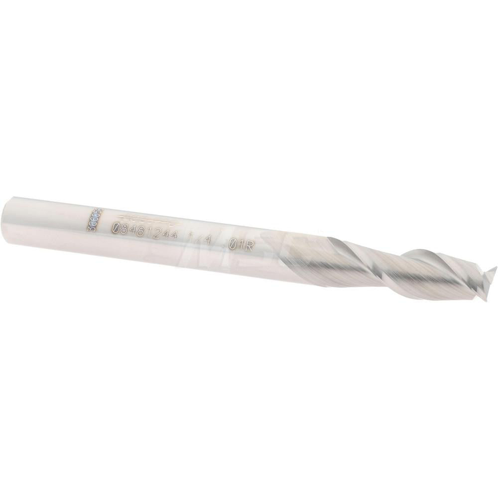 Accupro 08481244 Corner Radius End Mill 1/4" Dia, 3/4" LOC, 0.01" Radius, 2 Flutes, Solid Carbide