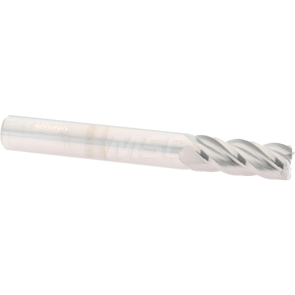 Accupro 08482051 Corner Radius End Mill 5/16" Dia, 3/4" LOC, 0.01" Radius, 4 Flutes, Solid Carbide