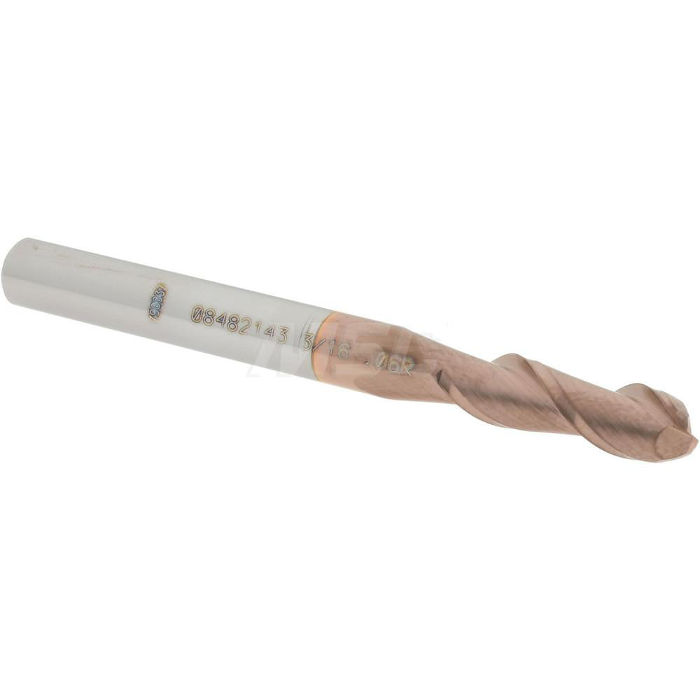 Accupro 08482143 Corner Radius End Mill 3/16" Dia, 5/8" LOC, 0.06" Radius, 2 Flutes, Solid Carbide