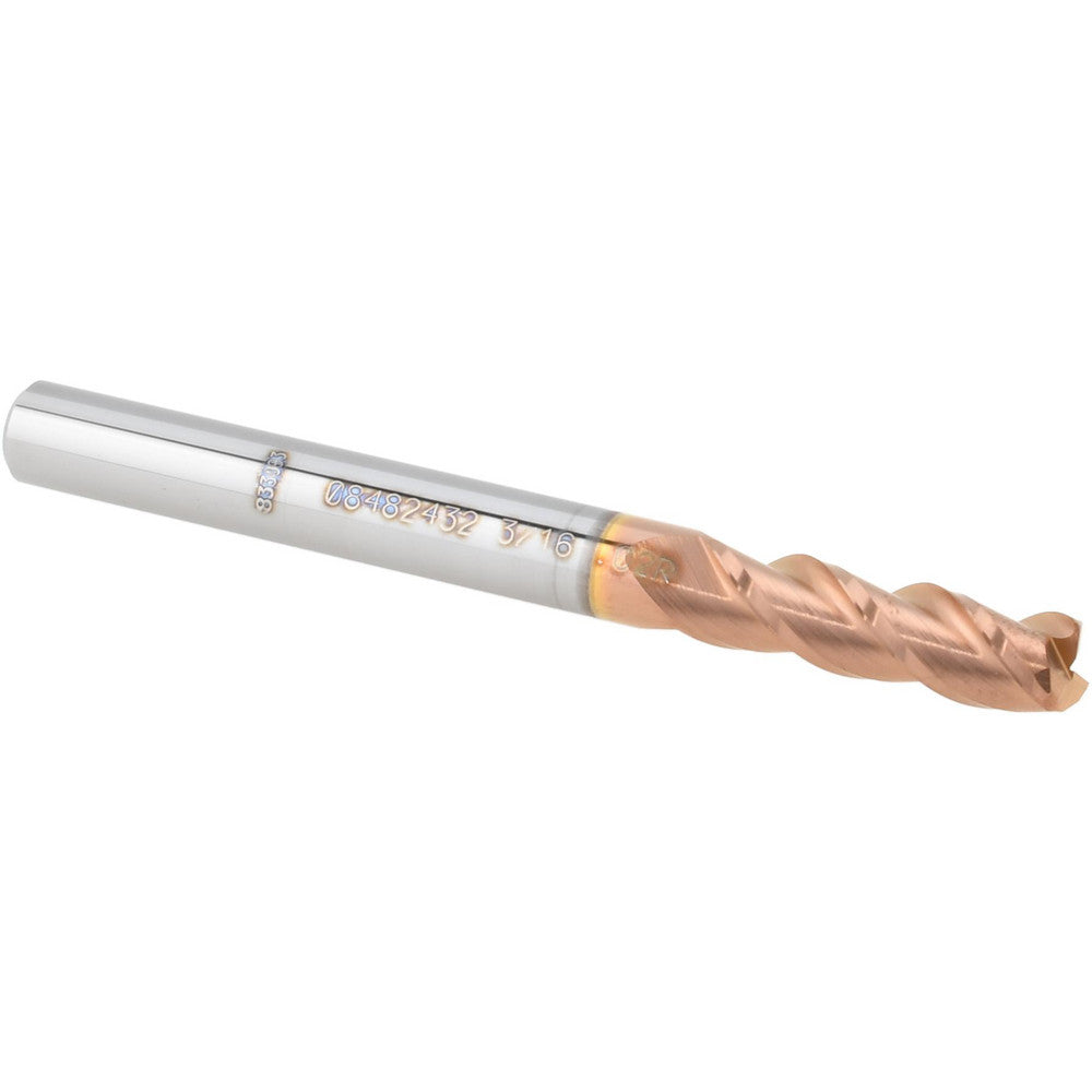 Accupro 08482432 Corner Radius End Mill 3/16" Dia, 5/8" LOC, 0.0200" Radius, 3 Flute, Solid Carbide