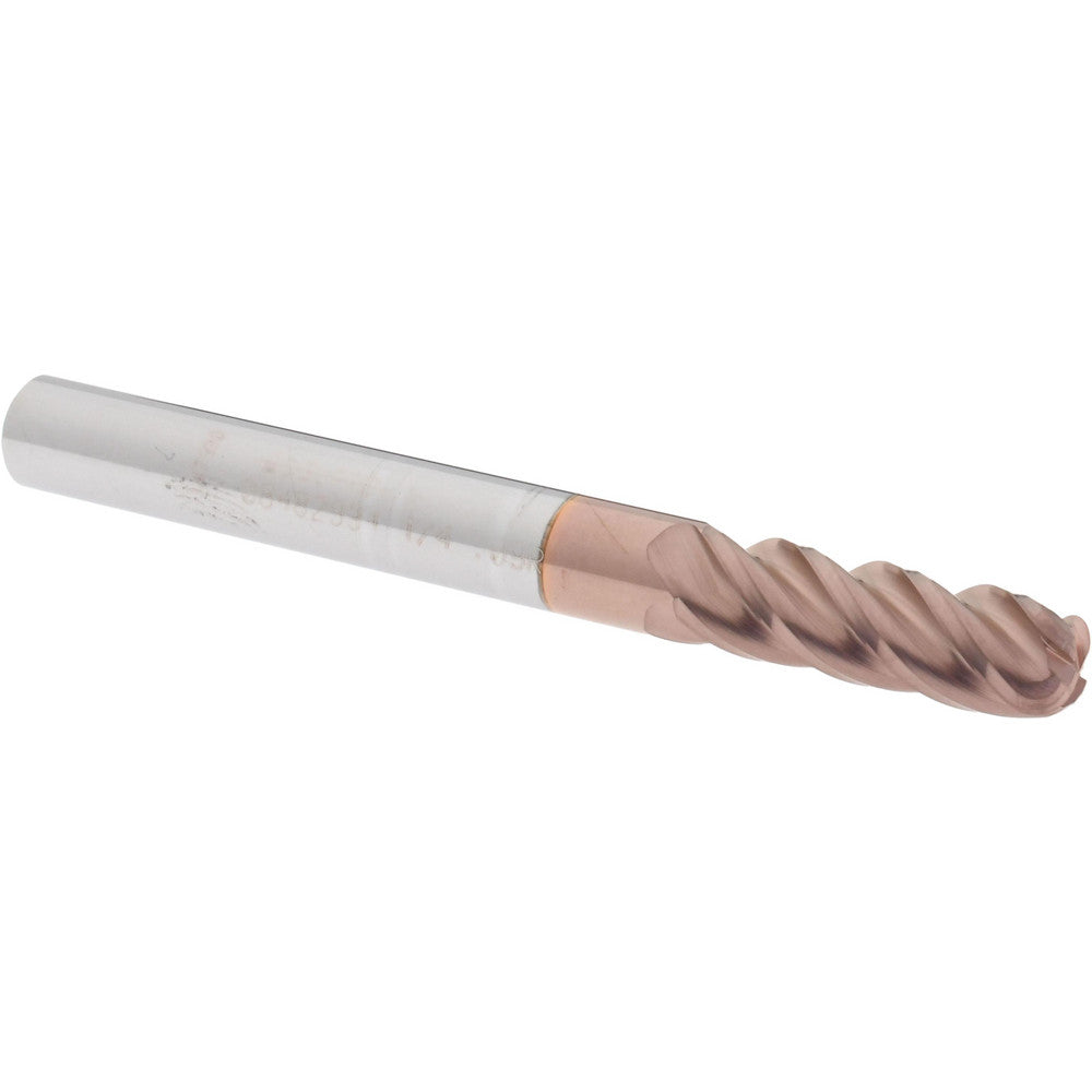 Accupro 08482994 Corner Radius End Mill 1/4" Dia, 3/4" LOC, 0.09" Radius, 4 Flutes, Solid Carbide