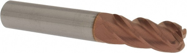 Accupro 08483059 Corner Radius End Mill 3/8" Dia, 7/8" LOC, 0.09" Radius, 4 Flutes, Solid Carbide