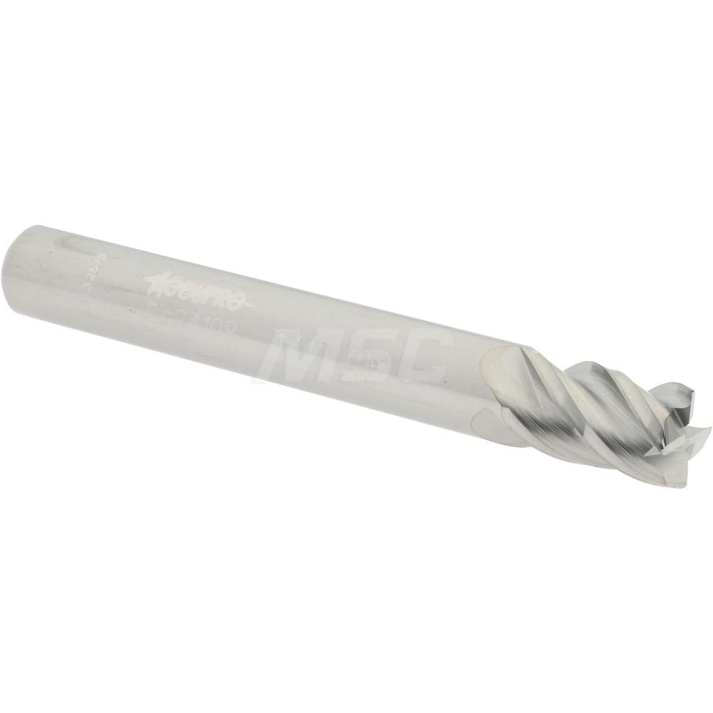 Accupro 08484198 Corner Radius End Mill 1/4" Dia, 3/8" LOC, 0.01" Radius, 4 Flutes, Solid Carbide