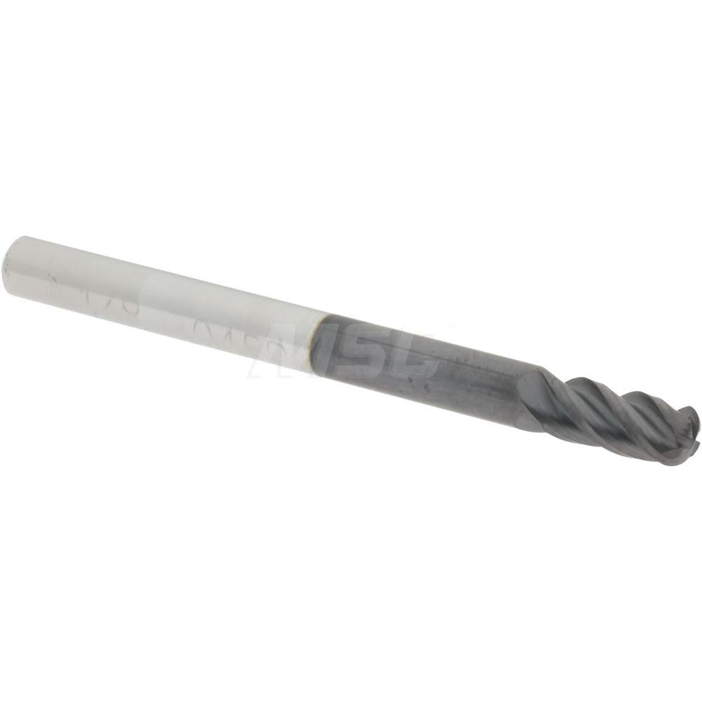 Accupro 08484461 Corner Radius End Mill 1/8" Dia, 1/4" LOC, 0.045" Radius, 4 Flutes, Solid Carbide