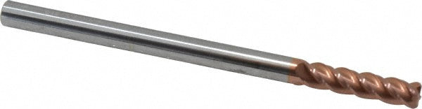 Accupro 08487100 Corner Radius End Mill 1/4" Dia, 1" LOC, 0.045" Radius, 4 Flutes, Solid Carbide
