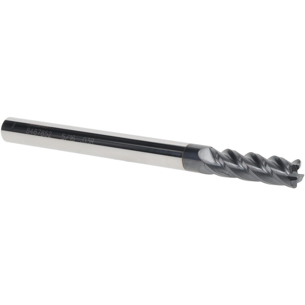 Accupro 08487852 Corner Radius End Mill 5/16" Dia, 1" LOC, 0.03" Radius, 4 Flutes, Solid Carbide