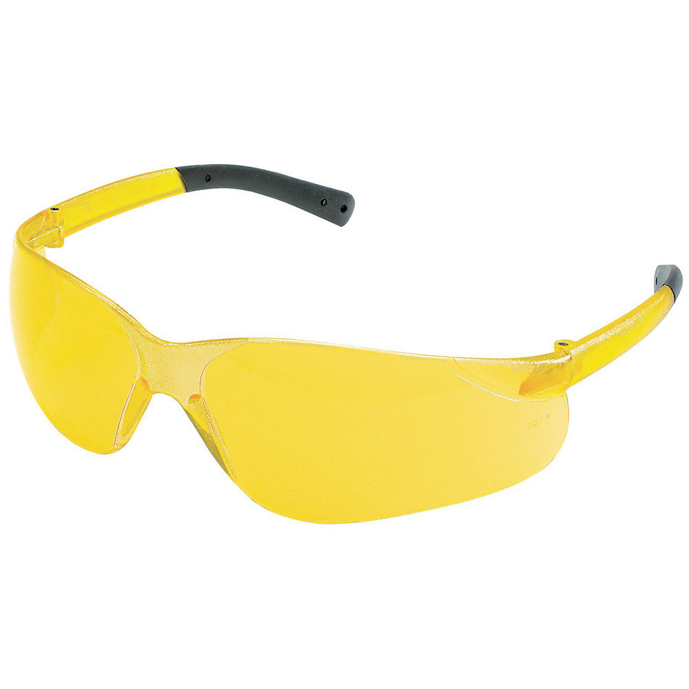 MCR Safety BK114 Safety Glasses Scratch-Resistant, Polycarbonate, Amber Lenses, Frameless