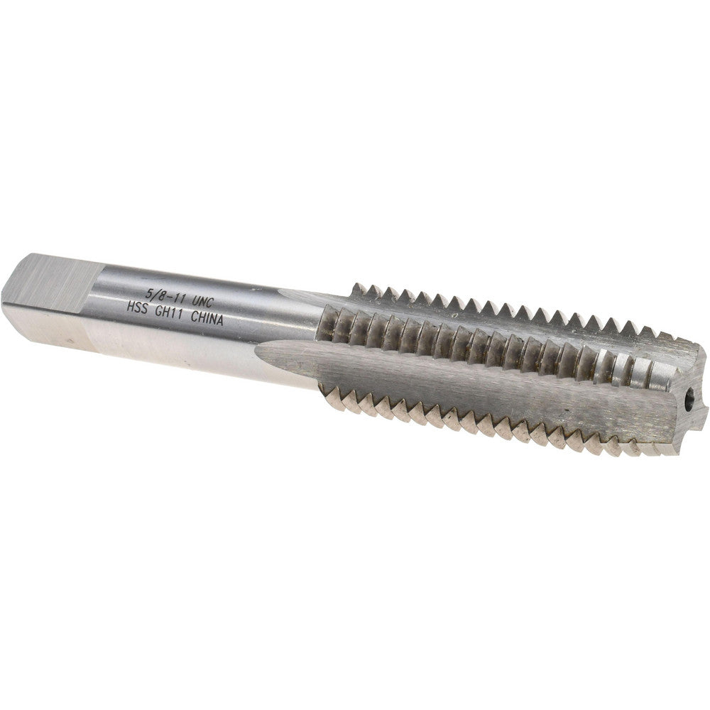 Value Collection JY8962557 Straight Flute Tap 5/8-11 UNC, 4 Flute, Plug Chamfer, HSS, Bright/Uncoated Finish