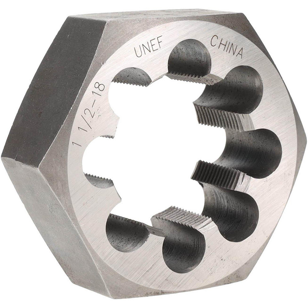 Value Collection 365-1326 Hex Rethreading Die 1-1/2-18, 1" Thick, Right Hand, Carbon Steel