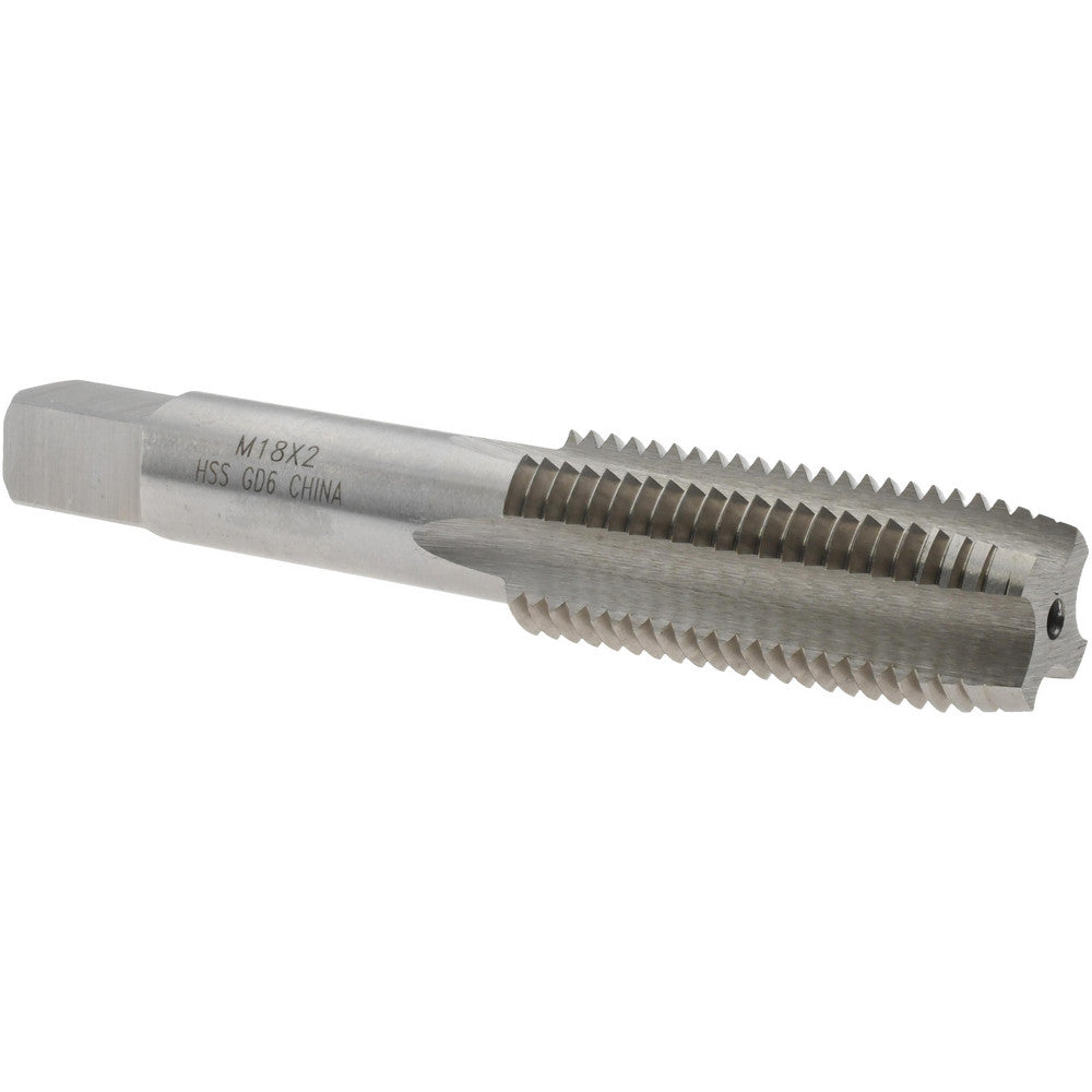 Value Collection JY9037219 Straight Flute Tap M18x2 Metric Fine, 4 Flute, Plug Chamfer, HSS, Bright/Uncoated Finish