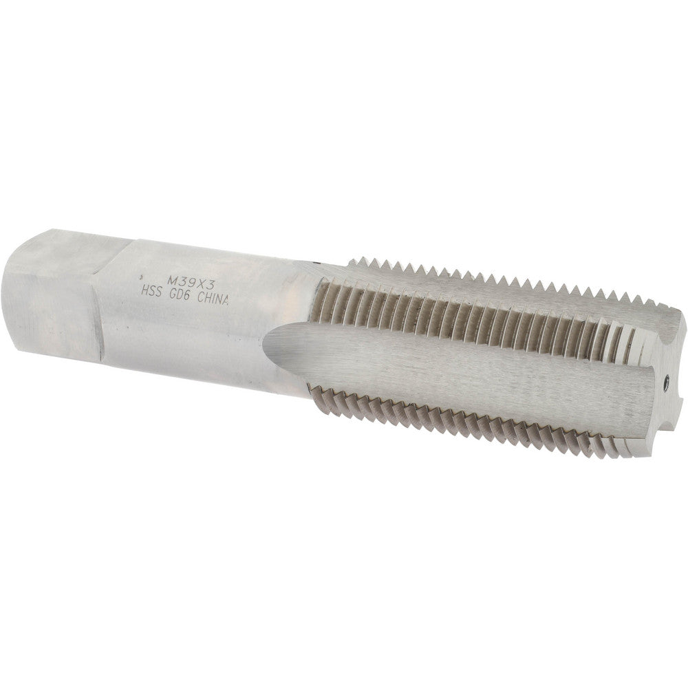 Value Collection JY9037524 Straight Flute Tap M39x3 Metric Fine, 4 Flute, Plug Chamfer, HSS, Bright/Uncoated Finish