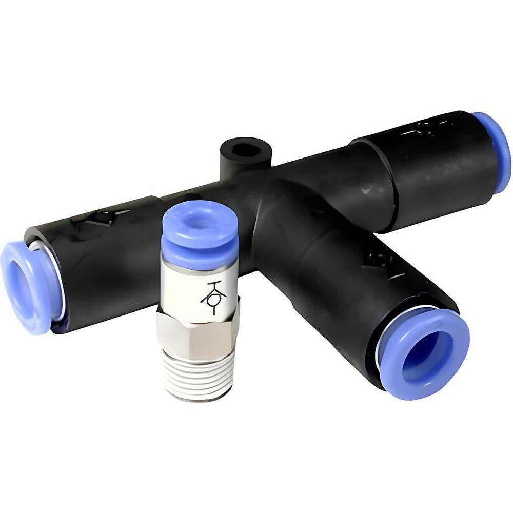 SMC Pneumatics KCH06-02S Push-to-Connect Push-to-Connect Fitting Connector, 6.00 mm OD