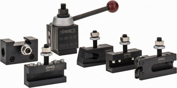 Phase II 251-100 Series AXA Tool Post Holder & Set for 9 to 12" Lathe Swing