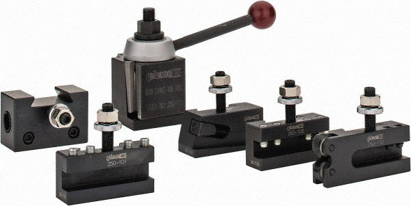 Phase II 251-111 Series AXA Tool Post Holder & Set for 9 to 12" Lathe Swing