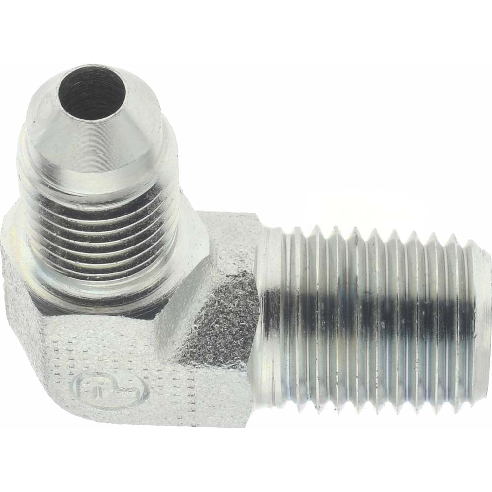 Parker 4-4 CTX-S Steel Flared Tube 90 Deg Male Elbow 1/4" OD, 37 deg Flared Angle