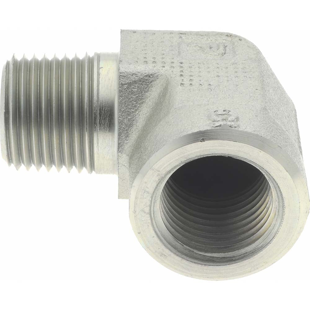 Parker 1/2 CD-S Industrial Pipe 90 ° Street Elbow 1/2" Female Thread, 1/2" Male Thread, MNPTF x FNPTF