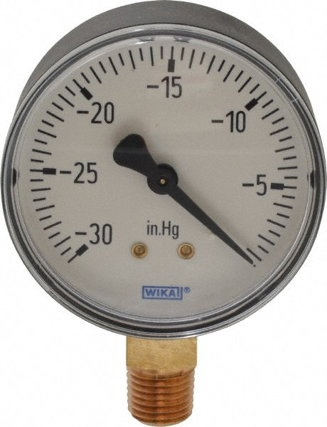 Wika 4253027 Pressure Gauge 2-1/2" Dial, 0 to 30 psi, 1/4" Thread, NPT, Lower Mount
