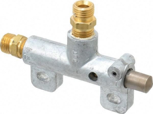 Heinrich 34 Mechanically Operated Valve 3-Way, Plunger Button/Spring Actuator, 1/4" Inlet, 1/4" Outlet, 3 Position