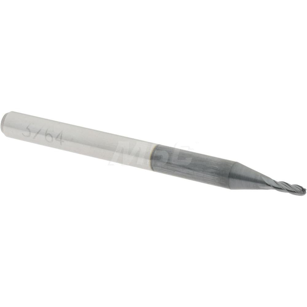 Accupro 09137480 Ball End Mill 0.0469" Dia, 0.1406" LOC, 4 Flute, Solid Carbide