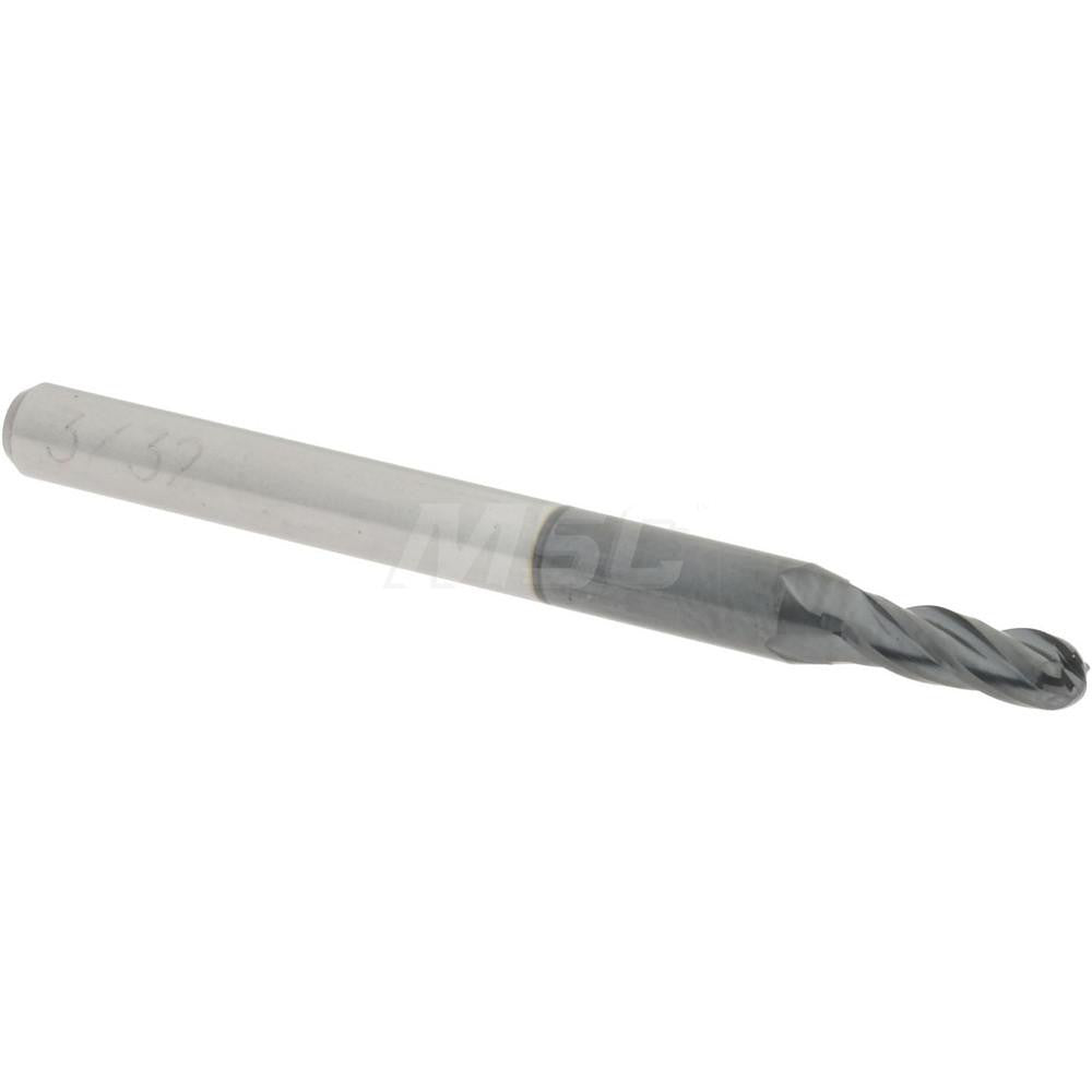 Accupro 09137514 Ball End Mill 0.0938" Dia, 0.2813" LOC, 4 Flute, Solid Carbide